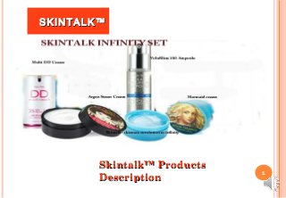 Skintalk™ ProductsSkintalk™ Products
DescriptionDescription
TALK
ABOUT
SKIN
SKINTALK™SKINTALK™
1
 