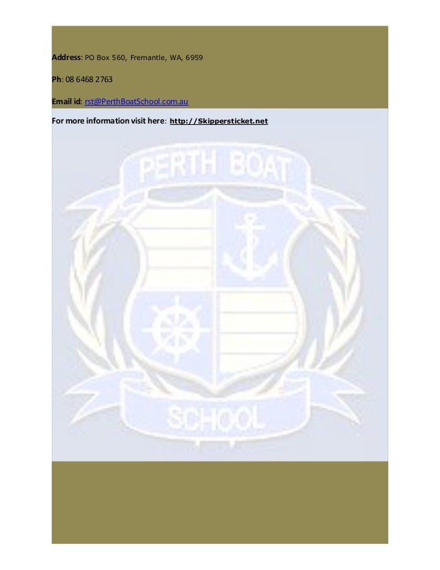 Skippers ticket for hire boats