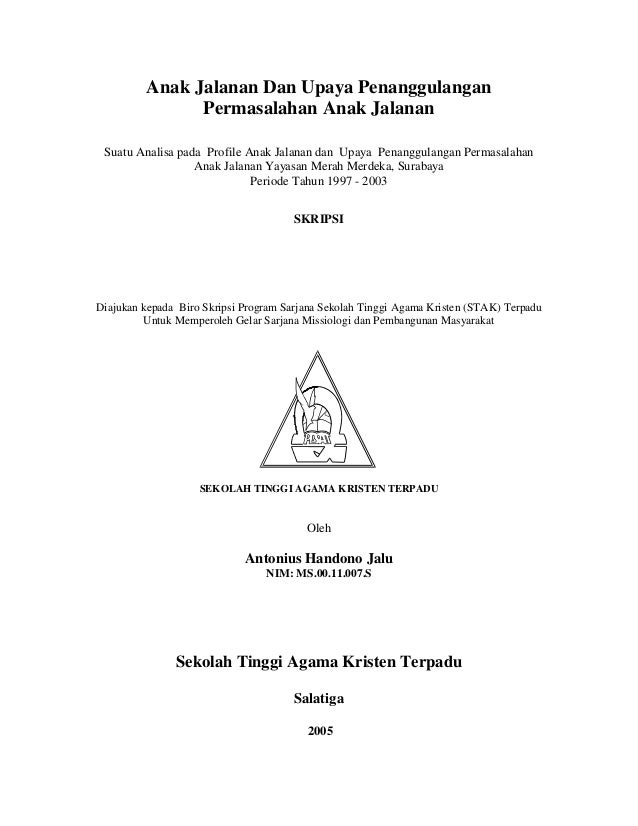 Anak Jalanan Dan Penanganannya