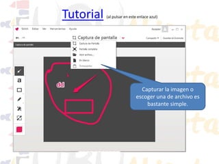Tutorial

(al pulsar en este enlace azul)

Capturar la imagen o
escoger una de archivo es
bastante simple.

 