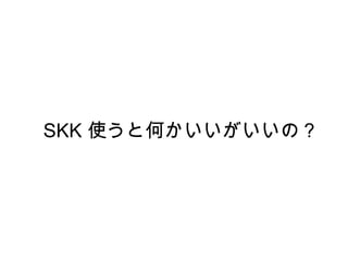 SKK  使うと何かいいがいいの？ 