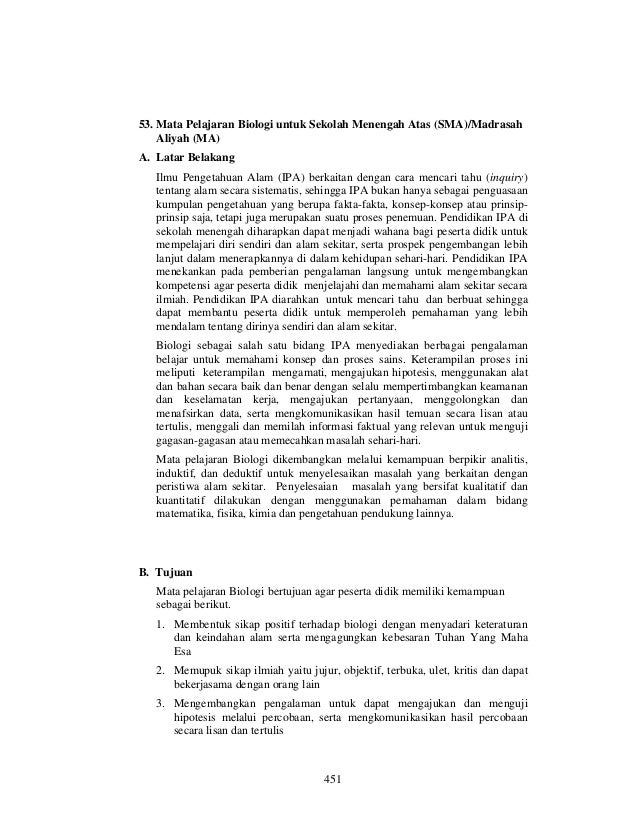 Kd Biologi Sma Sk KD Biologi SMA Untuk RPP