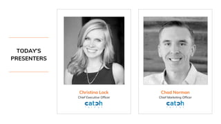 TODAY’S
PRESENTERS
Christina Lock
Chief Executive Officer
Chad Norman
Chief Marketing Officer
 