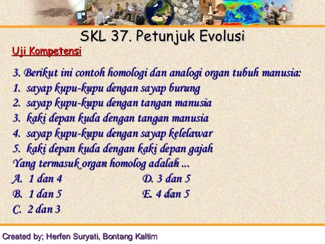 Skl 37 petunjuk evolus