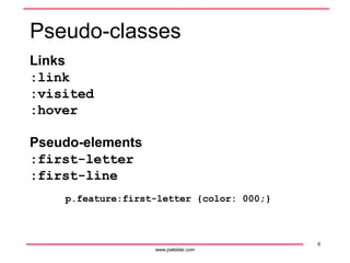 Joel Sklar: Web Design with CSS | PPT