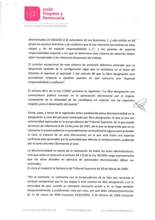 Alegaciones a la nueva plaza de Jefe de Servicio de Control Interno