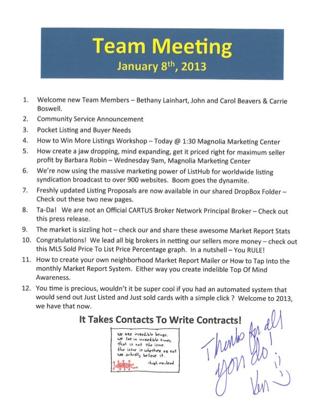 sales meeting agenda