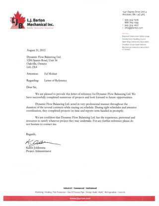 Dynamic Flow Balancing Testimonials