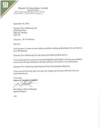 Dynamic Flow Balancing Testimonials