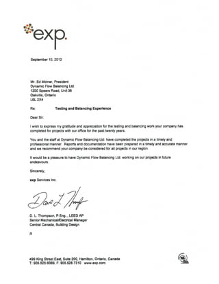 Dynamic Flow Balancing Testimonials