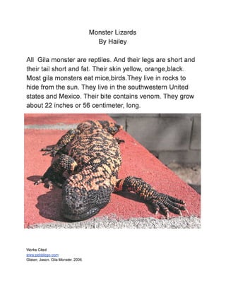 Animal Research Reports - Mrs. Lepp's Class