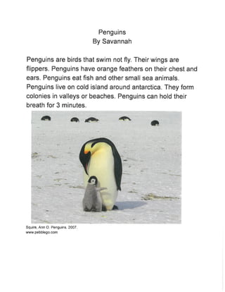 Animal Research Reports - Mrs. Lepp's Class