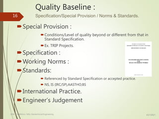Quality Specifications Quality : Concept & Overview for Construction Projects. | PPTX