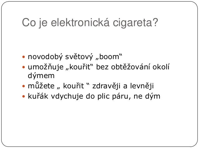 Škodlivost elektronické cigarety