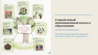 Старый новый
инновационный подход к
образованию
Обучение на основе феноменов.
Интеллектуальная, моральная и физическая
деятельность должны быть единым целым.
48
 