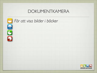 DOKUMENTKAMERA

För att visa bilder i böcker
 