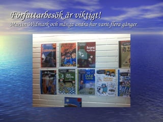 Författarbesök är viktigt!

Martin Widmark och många andra har varit flera gånger

 