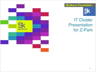 IT Cluster
Presentation
  for Z-Park




           1
 