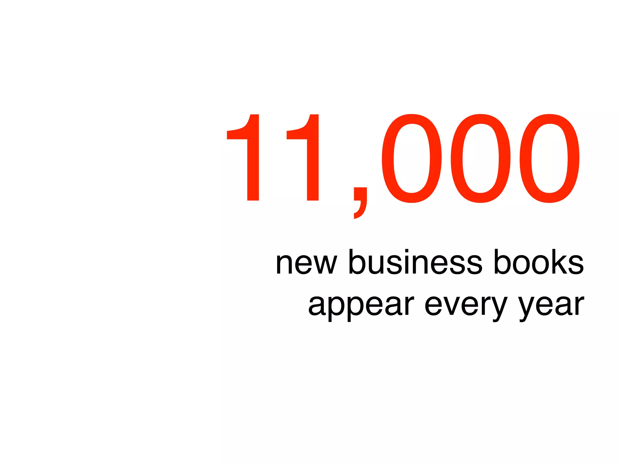 11,000
new business books
  appear every year
 