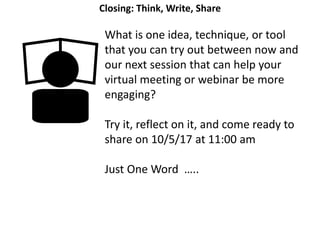 Running Effective Virtual Meetings:  Tools & Techniques for Engagement