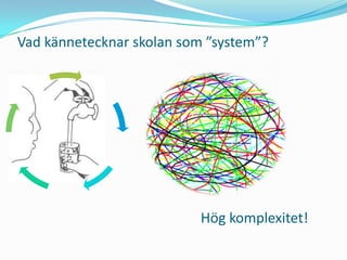 Vad kännetecknar skolan som ”system”?




                           Hög komplexitet!
 