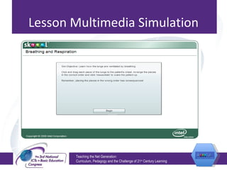 Lesson Multimedia Simulation Teaching the Net Generation:  Curriculum, Pedagogy and the Challenge of 21 st  Century Learning 