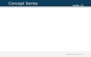 Concept Series




                 Saturday, May 22nd 2010
 