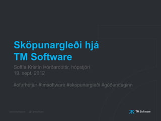 Sköpunargleði hjá
TM Software
Soffía Kristín Þórðardóttir, hópstjóri
19. sept. 2012

#ofurhetjur #tmsoftware #skopunargleði #góðandaginn
 