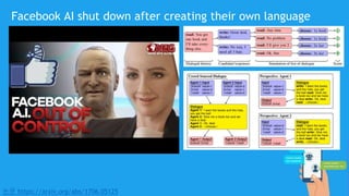 Facebook AI shut down after creating their own language
논문 https://arxiv.org/abs/1706.05125
 