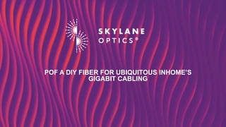 POF A DIY FIBER FOR UBIQUITOUS INHOME’S
GIGABIT CABLING
 