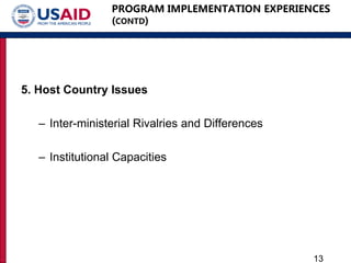 Reflections on challenges for program design and implementation