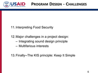 Reflections on challenges for program design and implementation