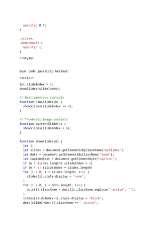 skrip css dan java untuk praktikum pemrograman dasar | PDF