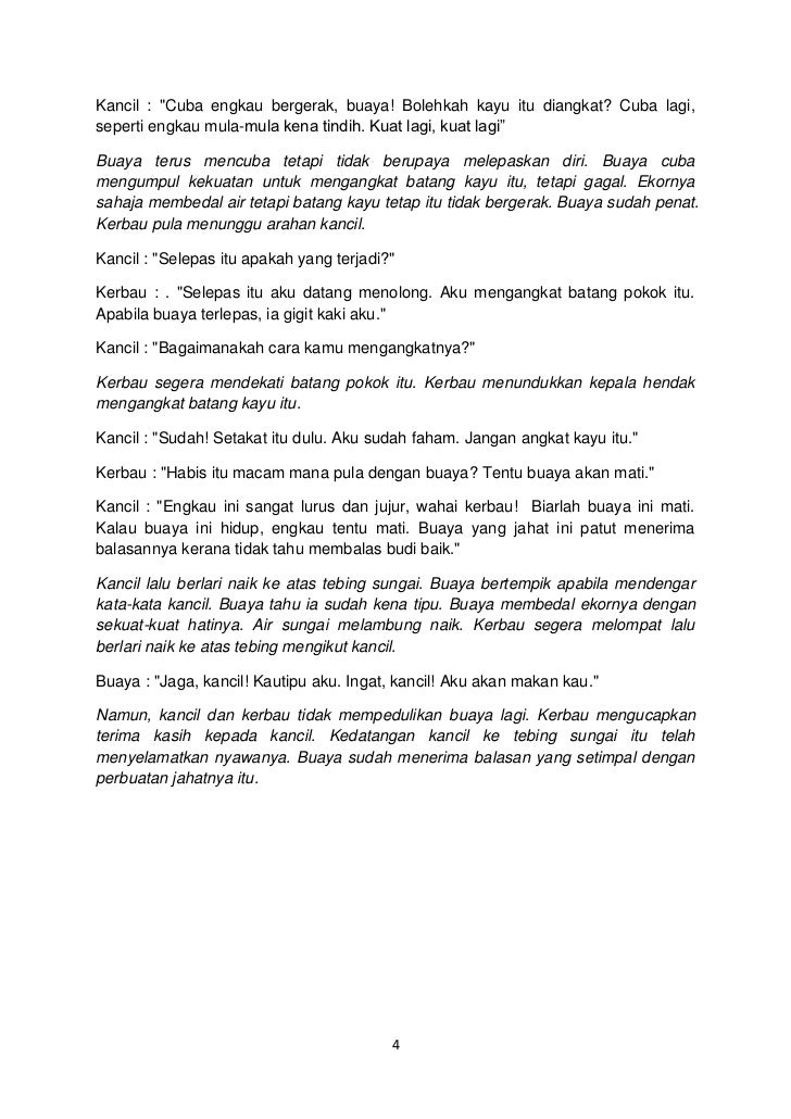 Sinopsis Cerita Kerbau Dan Buaya