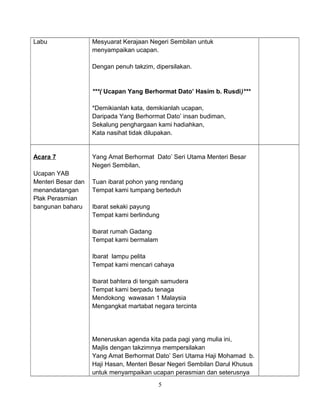 SKRIP PENGACARA MAJLIS PERASMIAN BANGUNAN SK JIJAN 2011