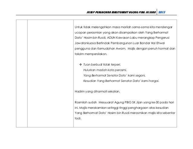 Skrip pengacara mesyuarat agung pibg 2013