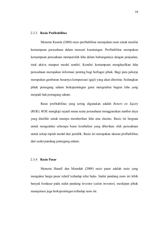 Analisis Pengaruh Rasio Keuangan terhadap Return Saham