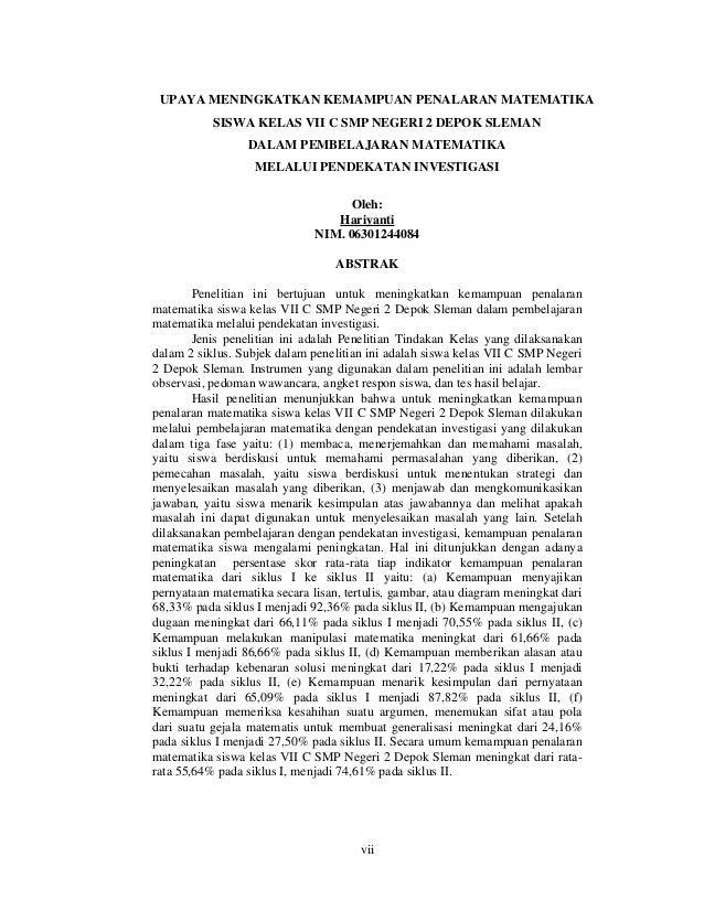 Contoh Skripsi Pendidikan Matematika