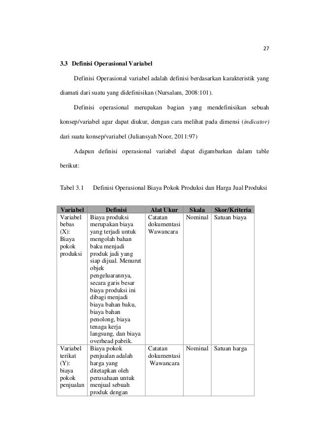 analisis biaya pokok produksi dengan pedoman penentuan