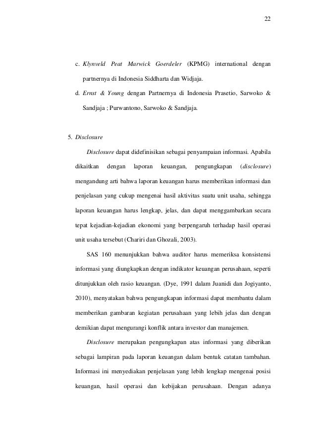 PENGARUH AUDIT TENURE, REPUTASI AUDITOR, DISCLOSURE 