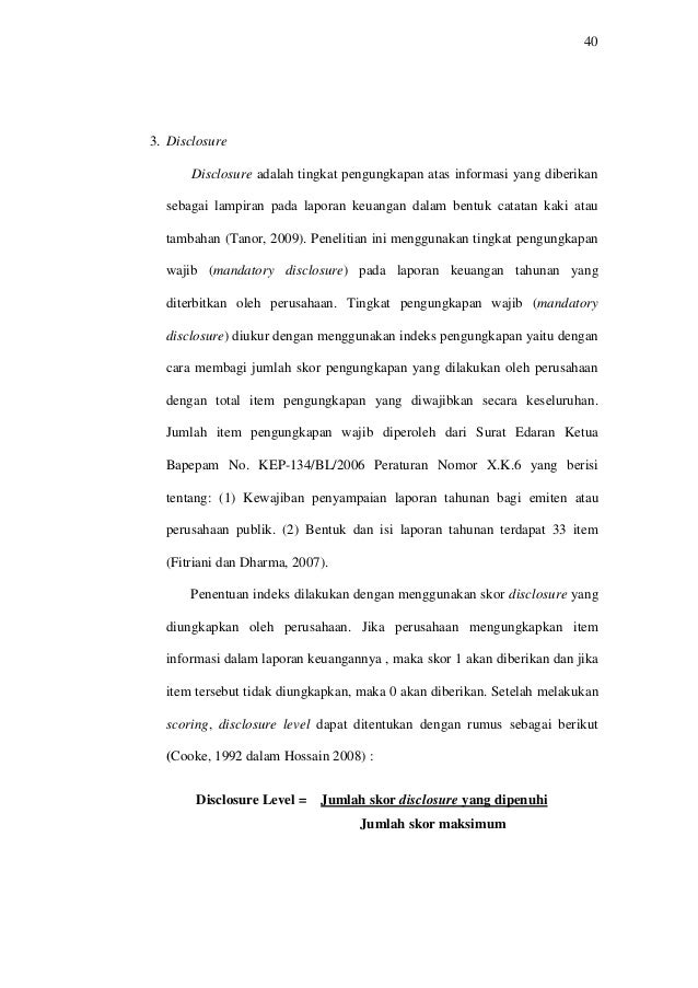 PENGARUH AUDIT TENURE, REPUTASI AUDITOR, DISCLOSURE 