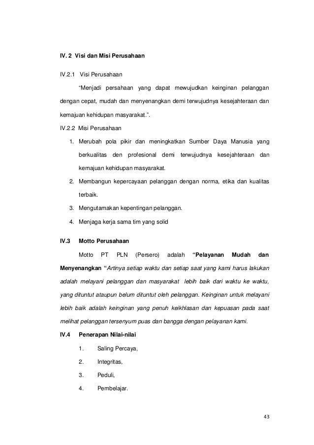 Motto Hidup Terbaik Skripsi kualitas layanan inovasi listrik prabayar pt 