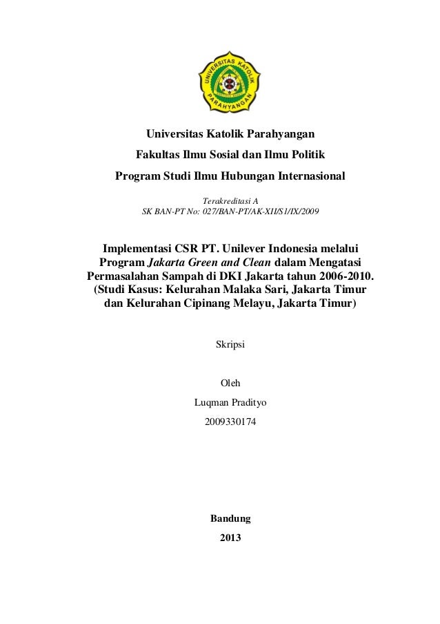Implementasi Csr Pt Unilever Indonesia Melalui Program Jakarta Green