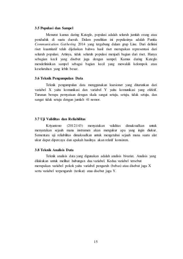 Skripsi Mini Kuantitatif - EFEKTIVITAS KOMUNIKASI ...