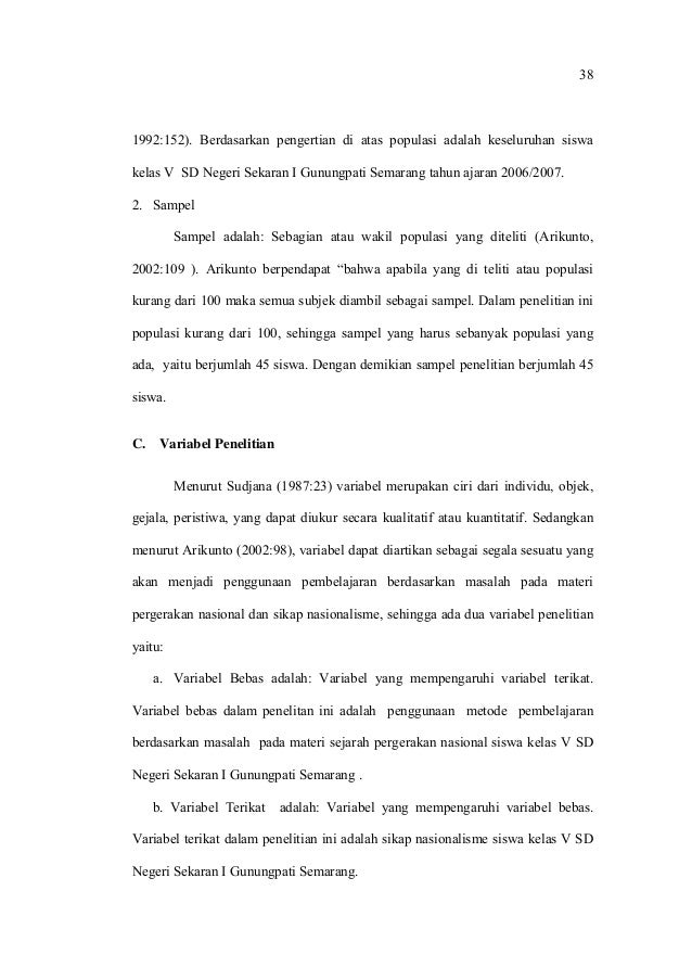 Skripsi Pendidikan Penggunaan Metode Pembelajaran Berdasarkan Masalah