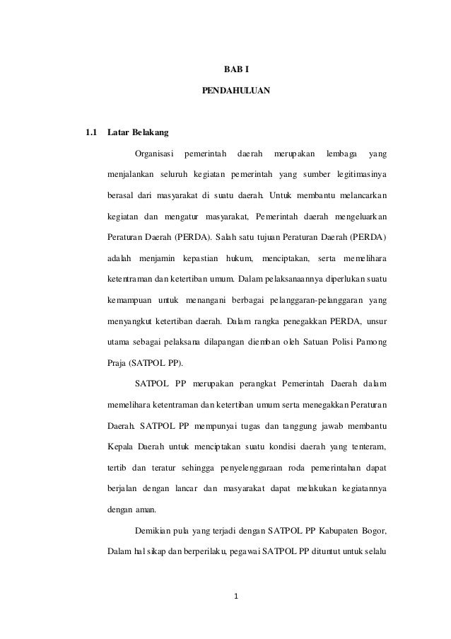Skripsi Peran Satpol Pamong Praja Dalam Membantu Kepala Daerah Untu