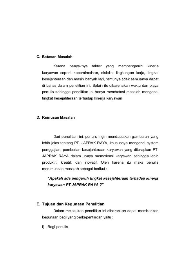 Skripsi Pengaruh Tingkat Kesejahteraan Terhadap Kinerja Karyawan Pt Skripsi Pengaruh Tingkat Kesejahteraan Terhadap Kinerja Karyawan Pt
