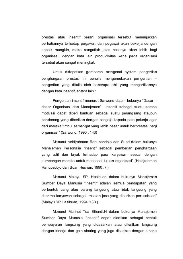 Skripsi "PENGARUH TINGKAT KESEJAHTERAAN TERHADAP KINERJA 