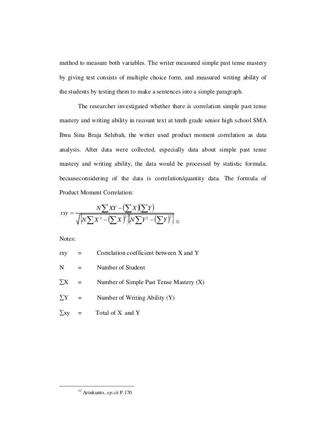 Skripsi The Correlation Between Simple Past Tense Mastery And Writing Skripsi The Correlation Between Simple Past Tense Mastery And Writing