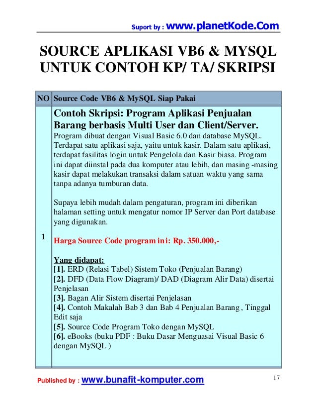 Skripsi visual basic 6.0 desain dan analisis sistem 